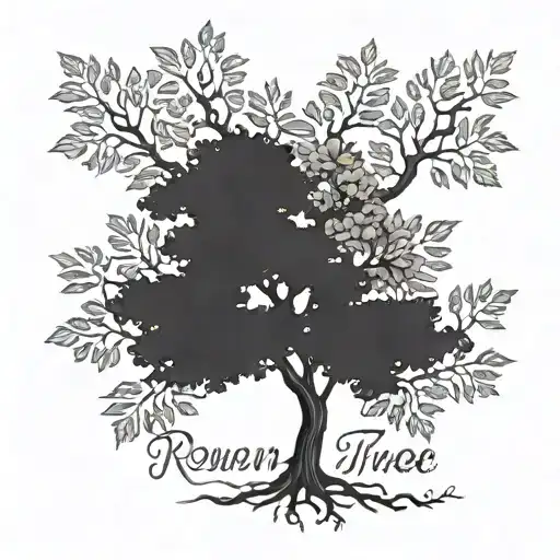 rowan tree with name rowan tattoo design idea