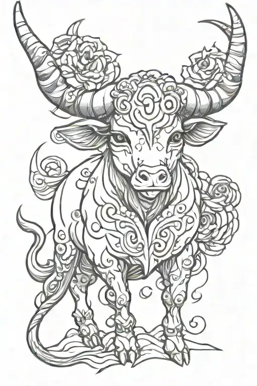 taurus zodiac sign tattoo design idea