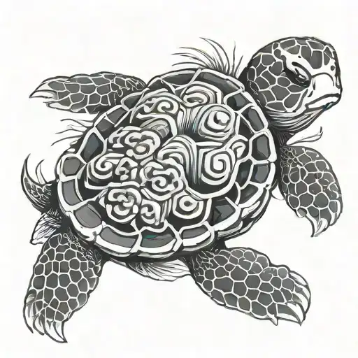 Baby Turtle tattoo design idea
