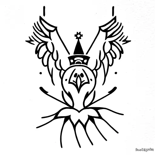 eagle with crown and  777 tattoo design idea