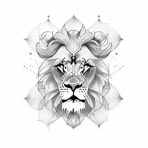 Lion butterfly tattoo design idea