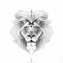 Lion butterfly tattoo design idea