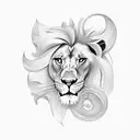 Lion butterfly tattoo design idea