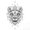 Lion butterfly tattoo design idea