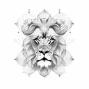Lion butterfly tattoo design idea