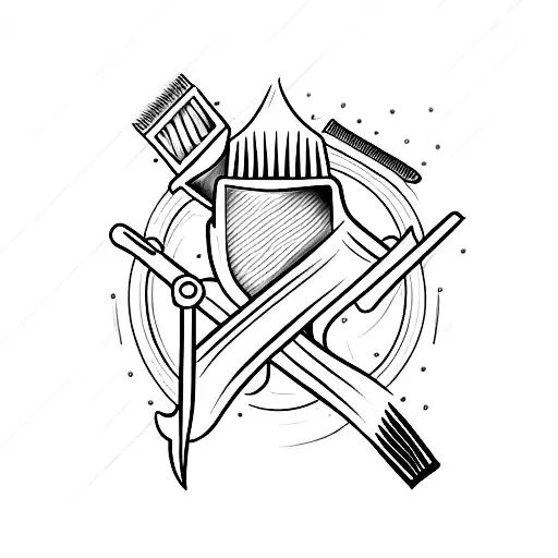 Barber blade tattoo design idea