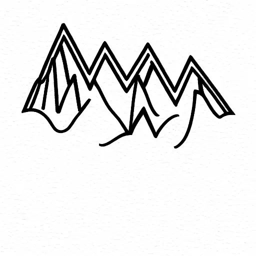 Mountains that form the word INVICTUS times new roman font vertical spine tattoo tattoo design idea