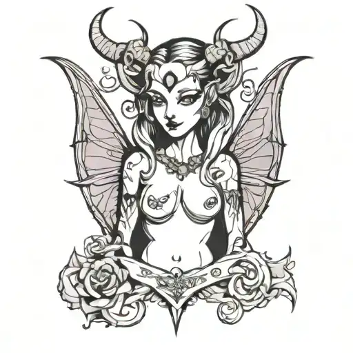 y2k succubus heart tattoo design idea
