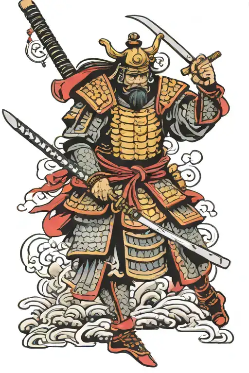 A japanese samurai warrior tattoo design idea