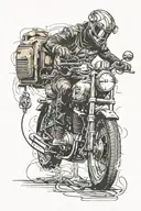 welder creating a motorcycle tattoo design idea