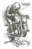 welder creating a motorcycle tattoo design idea