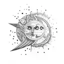 Sun and Moon tattoo design idea