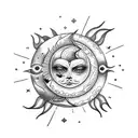 Sun and Moon tattoo design idea