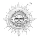 Sun and Moon tattoo design idea