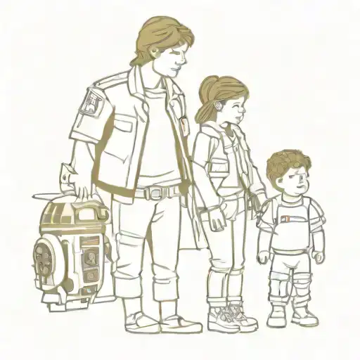 children's names Hannah and Liam in Star Wars, back to the future and top gun theme  tattoo design idea