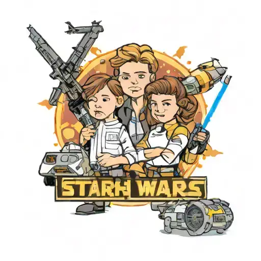 children's names Hannah and Liam in Star Wars, back to the future and top gun theme  tattoo design idea