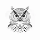 owl white clock tattoo design idea