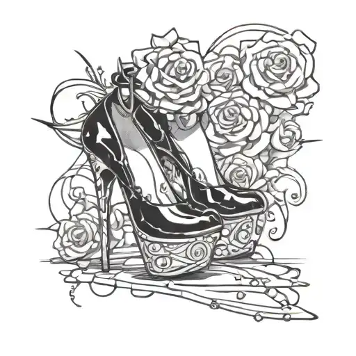high heels humilitation femdom tattoo design idea