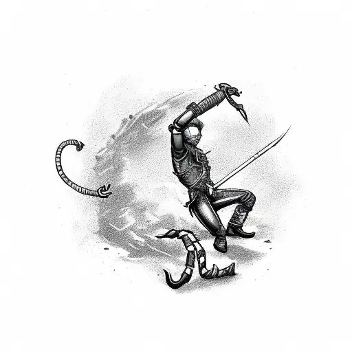 vault boy with scorpion tattoo design idea