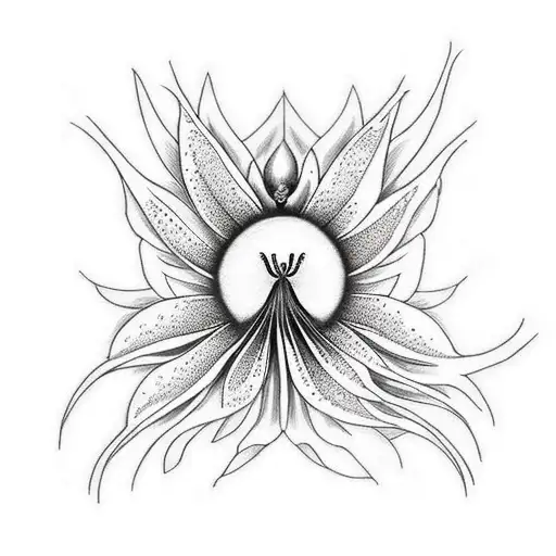 phoenix spider lily butterfly gaia tattoo design idea