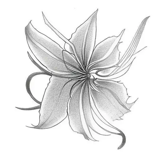 spider lily butterfly  tattoo design idea