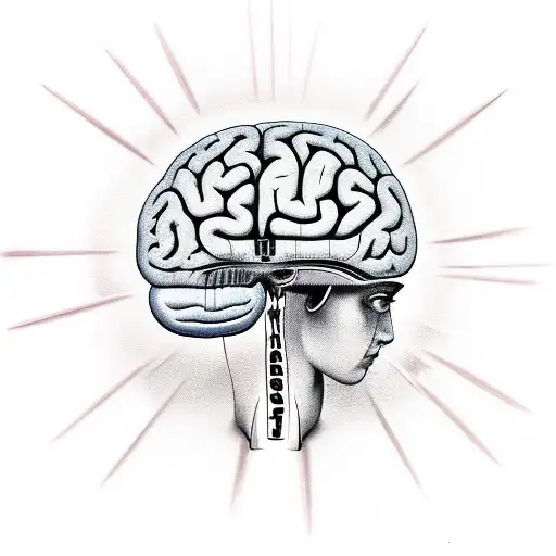 brain missing pineal gland tattoo design idea