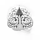 brain missing pineal gland tattoo design idea