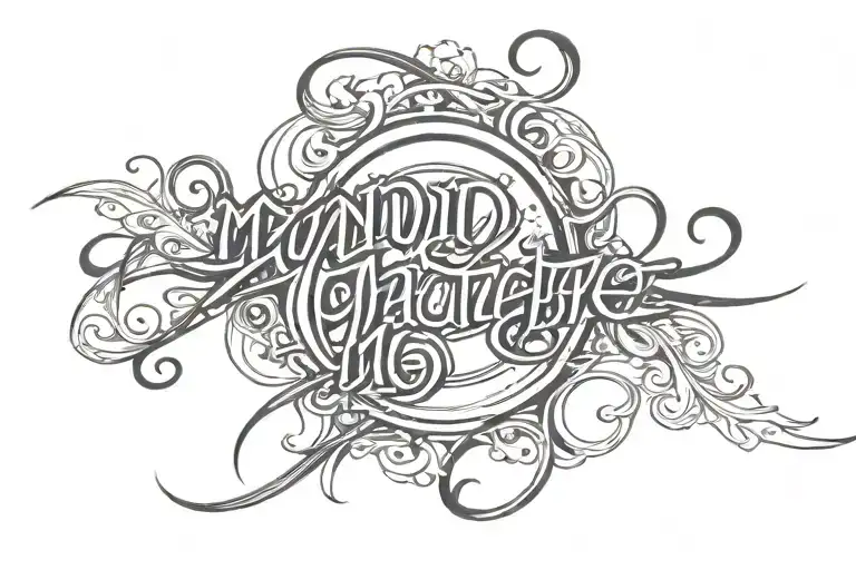 mind over matter in a caligraphy font tattoo design idea
