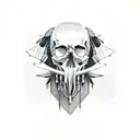 skull Native American headdress  tattoo design idea