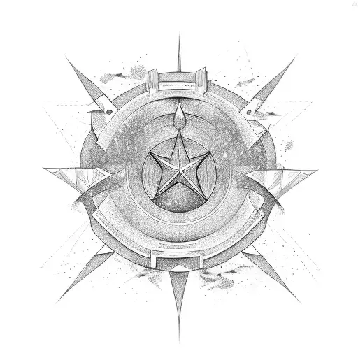 North star tattoo design idea