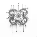 Connecting tattoo idea showing 4 siblings, a cherry, word of 12/08/01, change tattoo design idea