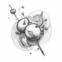 Connecting tattoo idea showing 4 siblings, a cherry, word of 12/08/01, change tattoo design idea