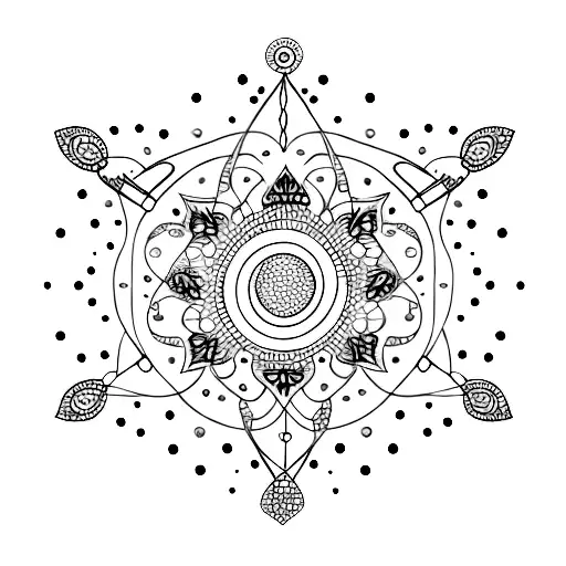 A dotwork tattoo incorporating metal sculpture motifs to symbolize the fusion of your passion and love for your daughters tattoo design idea