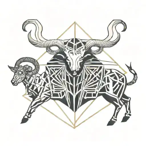 Cyber Sigilism Aries tattoo design idea