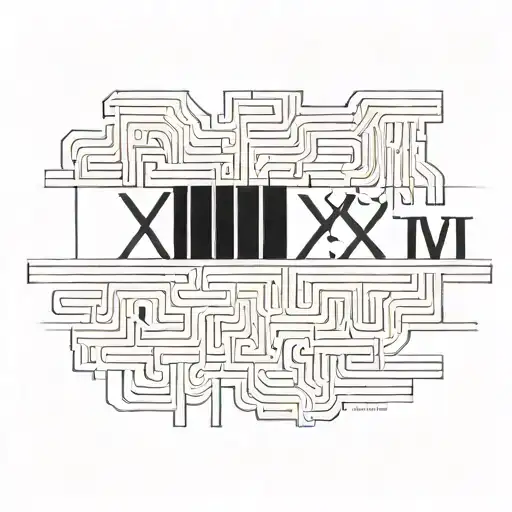 black horizontal lines with letters in it or near. Wright "RTXXVIII" or "28.10.1997" tattoo design idea