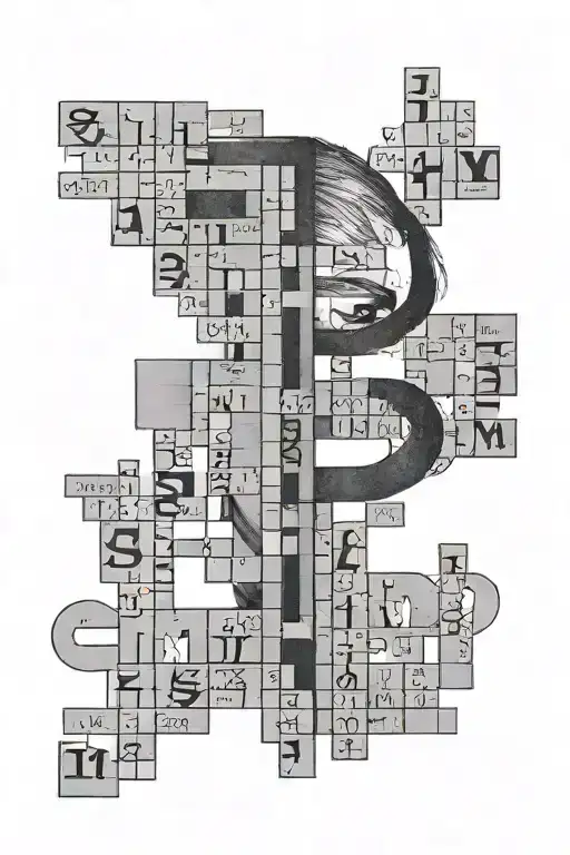 all eminem music names in a crosswords Style tattoo design idea