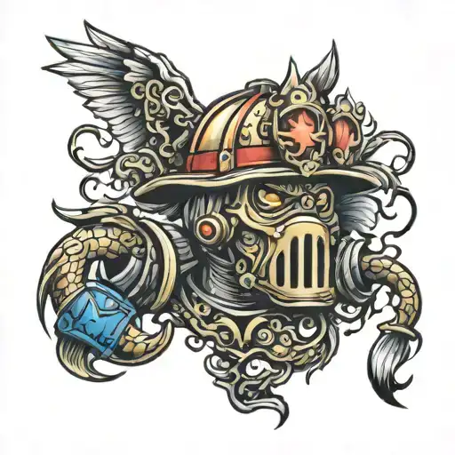 autism firefighter tattoo design idea