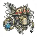 autism firefighter tattoo design idea