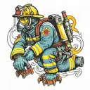 autism firefighter tattoo design idea