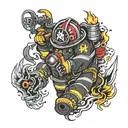 autism firefighter tattoo design idea