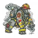 autism firefighter tattoo design idea