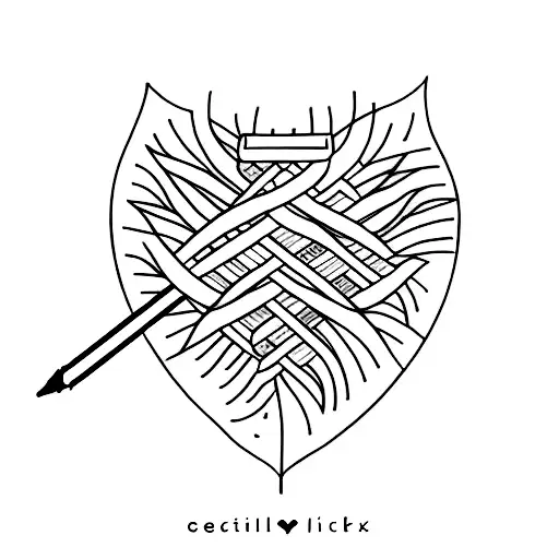 A minimalist tattoo of a pencil and paintbrush crossed, symbolizing the client's love for drawing and art tattoo design idea
