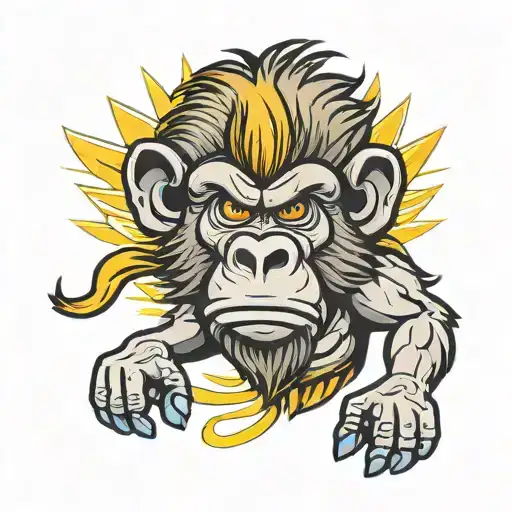 cartoon Baboon  sports logo  tattoo design idea