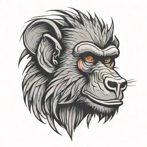 Baboon tattoo design idea