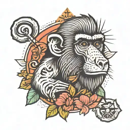 Baboon tattoo design idea