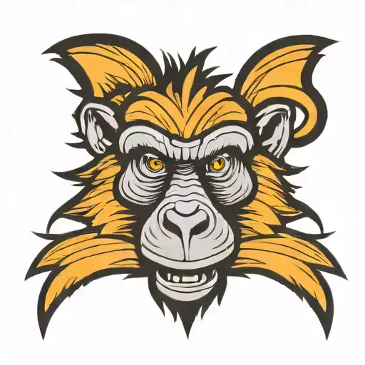 cartoon Baboon logo tattoo design idea