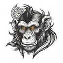 Baboon tattoo design idea