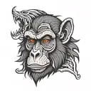 Baboon tattoo design idea
