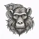 Baboon tattoo design idea