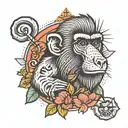 Baboon tattoo design idea